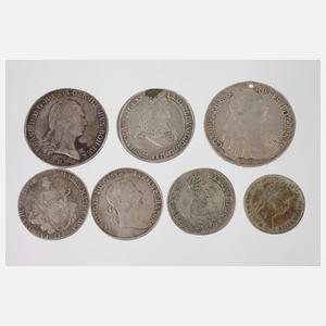 Konvolut historische Silbermünzen Österreich