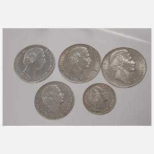 Konvolut Silbermünzen Bayern, Ludwig II.