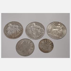 Konvolut Silbermünzen Bayern, Ludwig II.