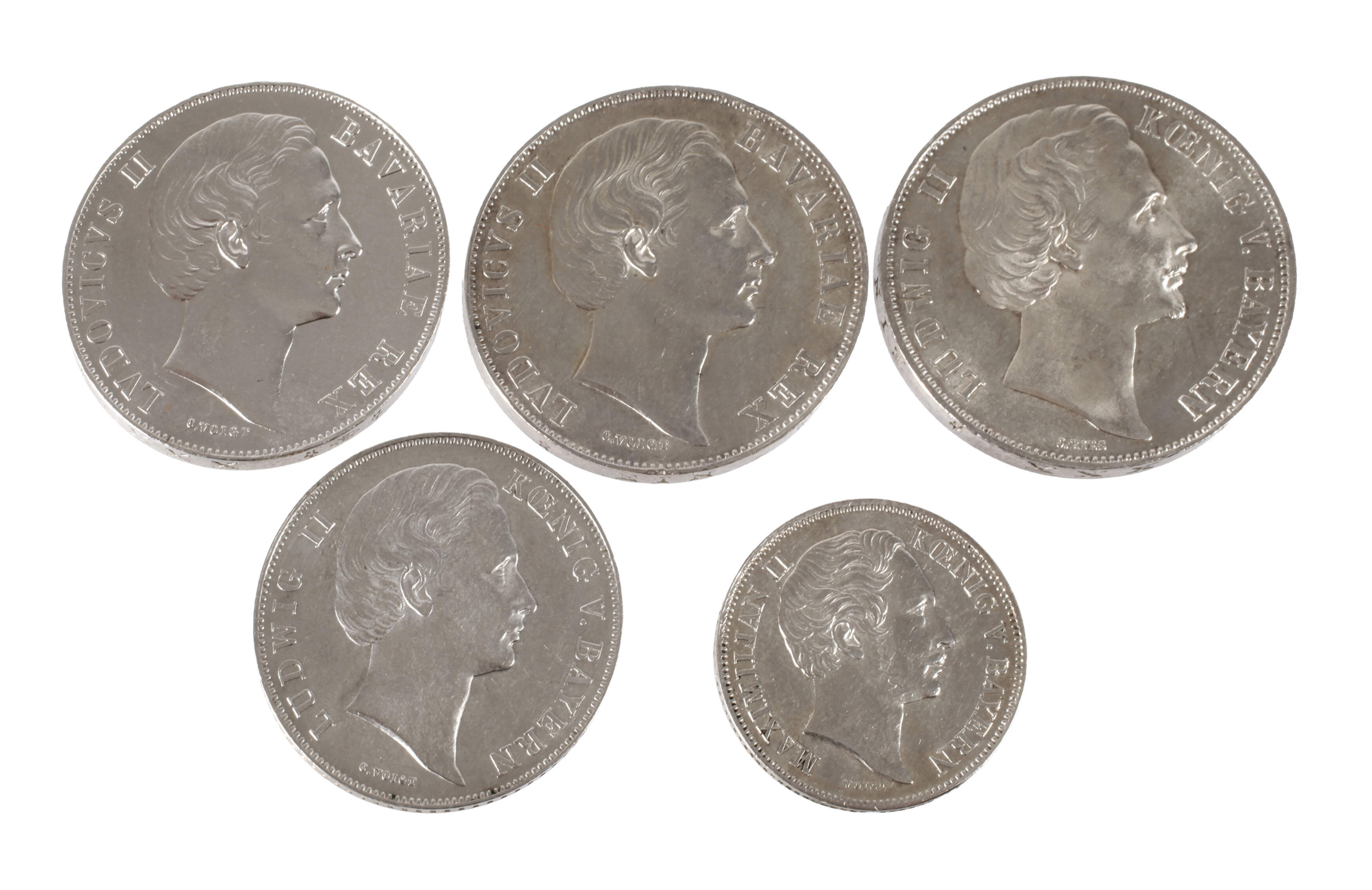 Konvolut Silbermünzen Bayern, Ludwig II.