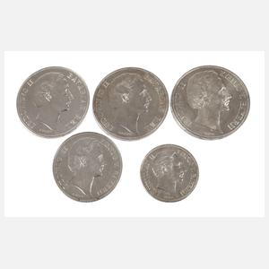 Konvolut Silbermünzen Bayern, Ludwig II.