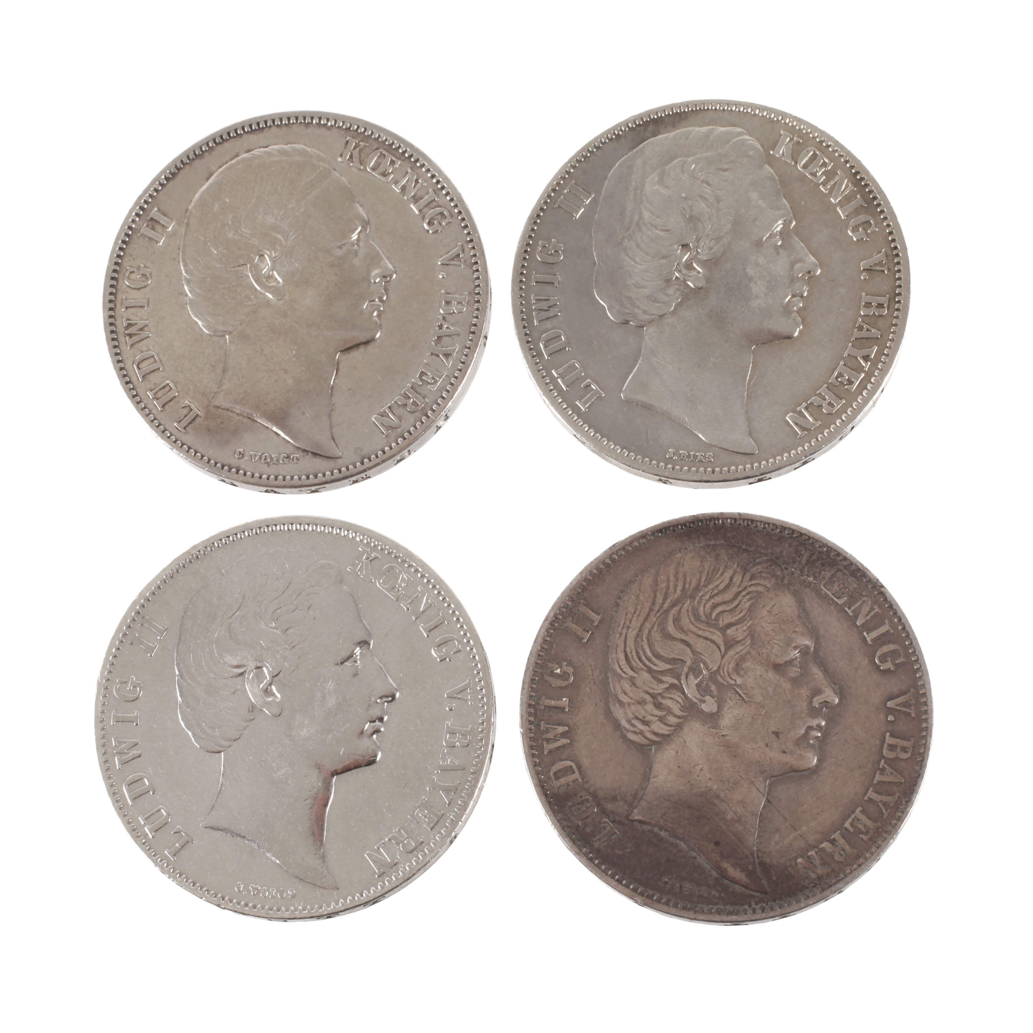 Konvolut Silbermünzen Bayern, Ludwig II.