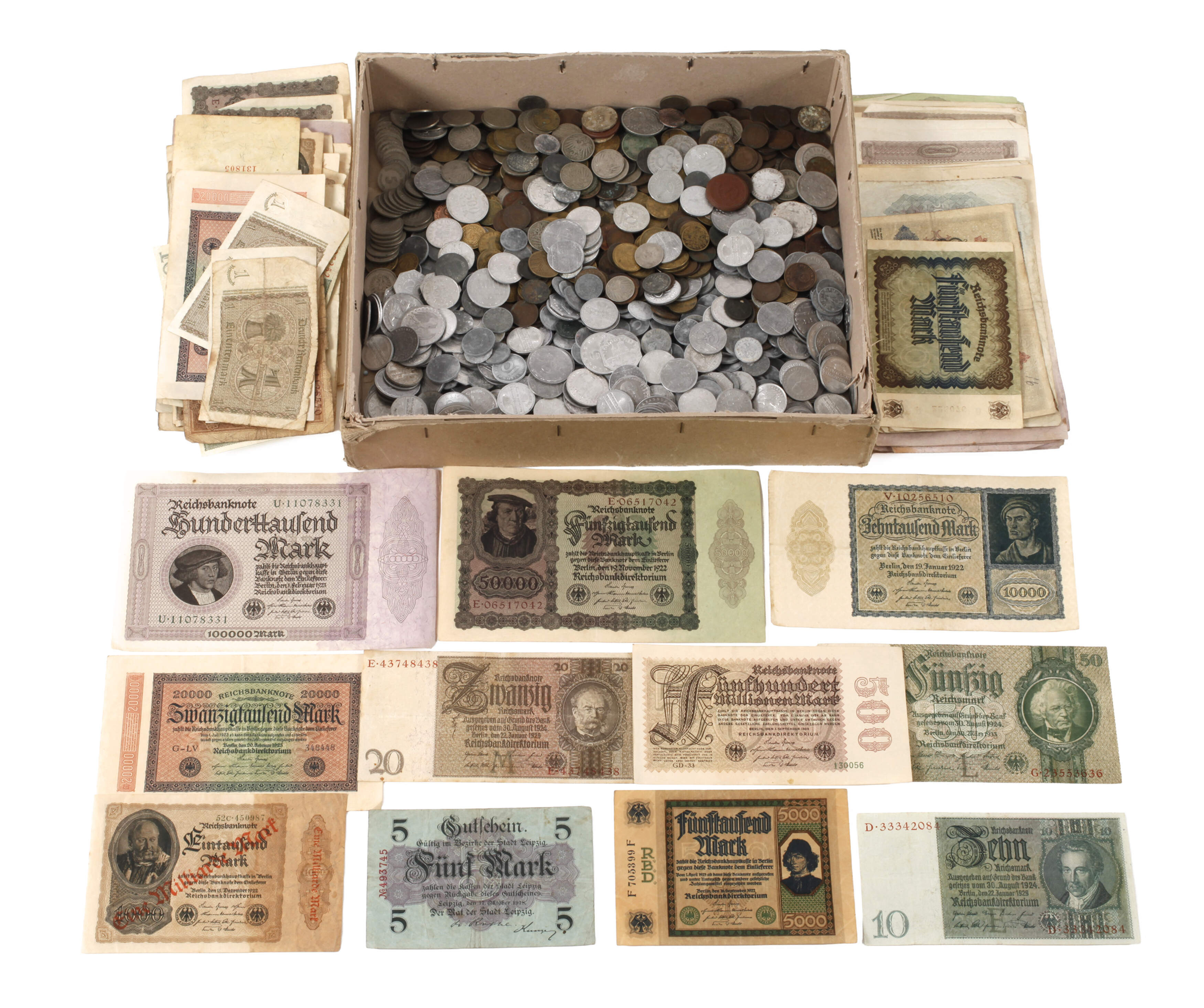 Konvolut Kleinmünzen und Scheine Deutsches Reich