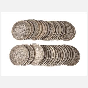 Konvolut 1/2 Mark Silbermünzen Kaiserreich