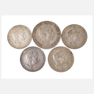 Konvolut Silbermünzen Kaiserreich