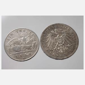 Konvolut Silbermünzen Preußen und Weimar