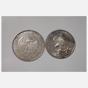 Konvolut Silbermünzen Preußen und Weimar