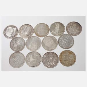 Konvolut 10 DM Gedenkmünzen BRD