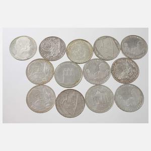 Konvolut 10 DM Gedenkmünzen BRD