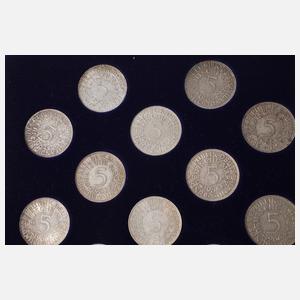 Sammlung 5 DM Silbermünzen