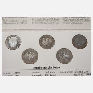 Konvolut 10 DM Gedenkmünzen BRD