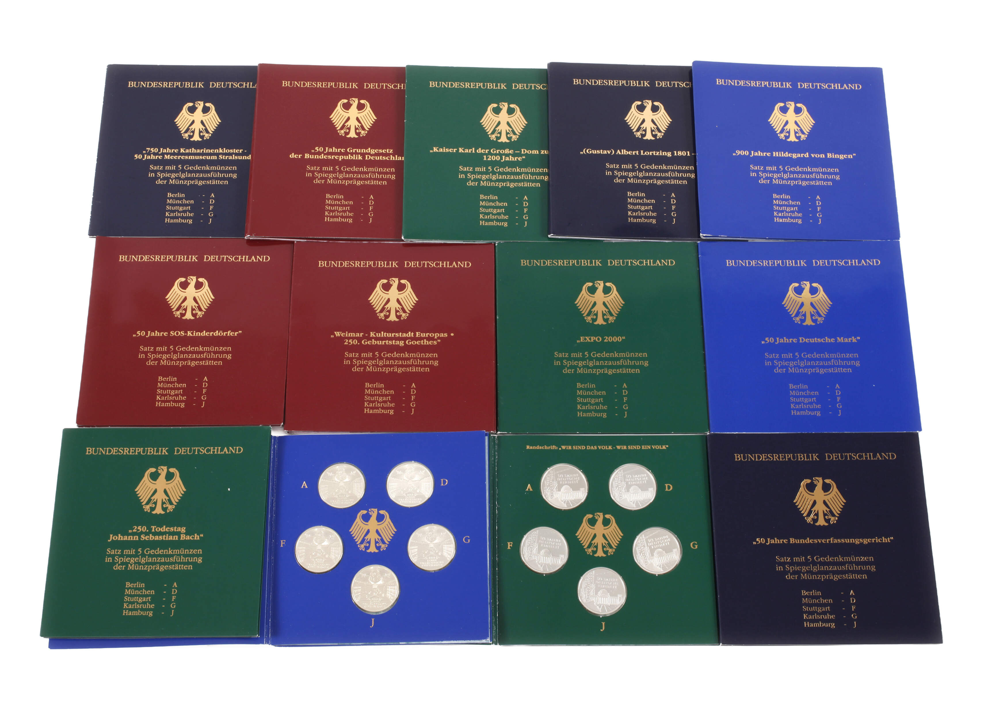 Konvolut 10 DM Gedenkmünzen BRD