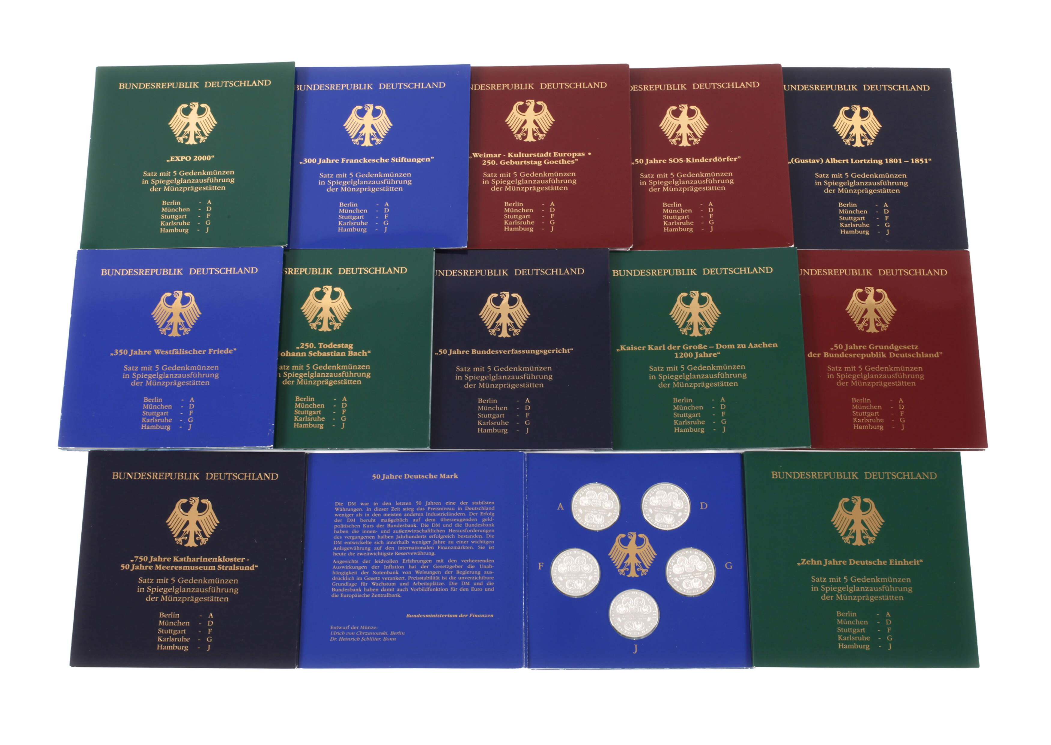 Konvolut 10 DM Gedenkmünzen BRD