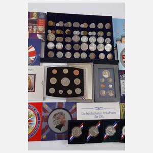 Konvolut Münzen USA und England