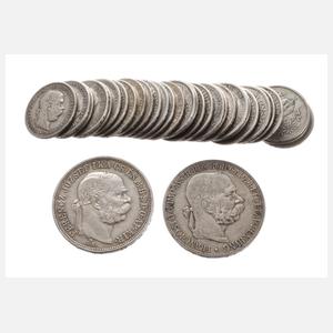 Konvolut Silbermünzen Österreich-Ungarn