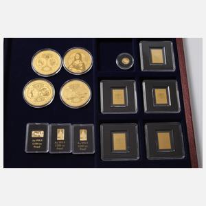 Konvolut Goldmünzen, -barren und -medaillen