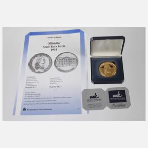 Stadttaler Greiz in Gold