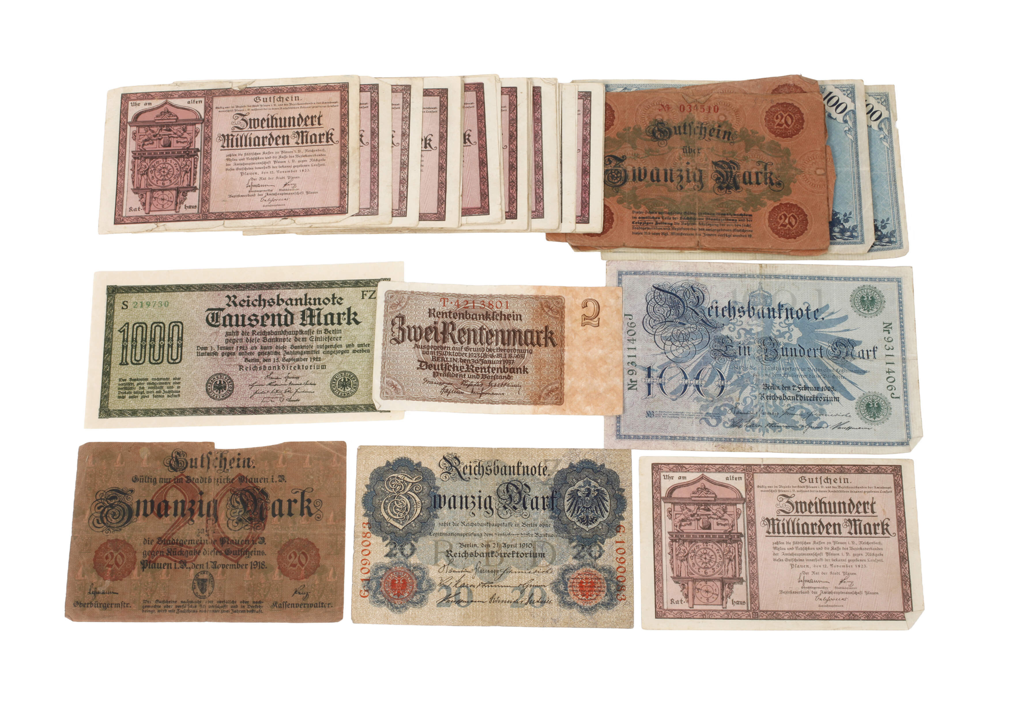 Konvolut alte Geldscheine