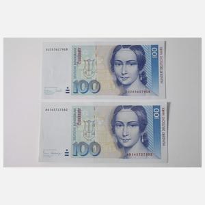 Geldscheine für 290 DM