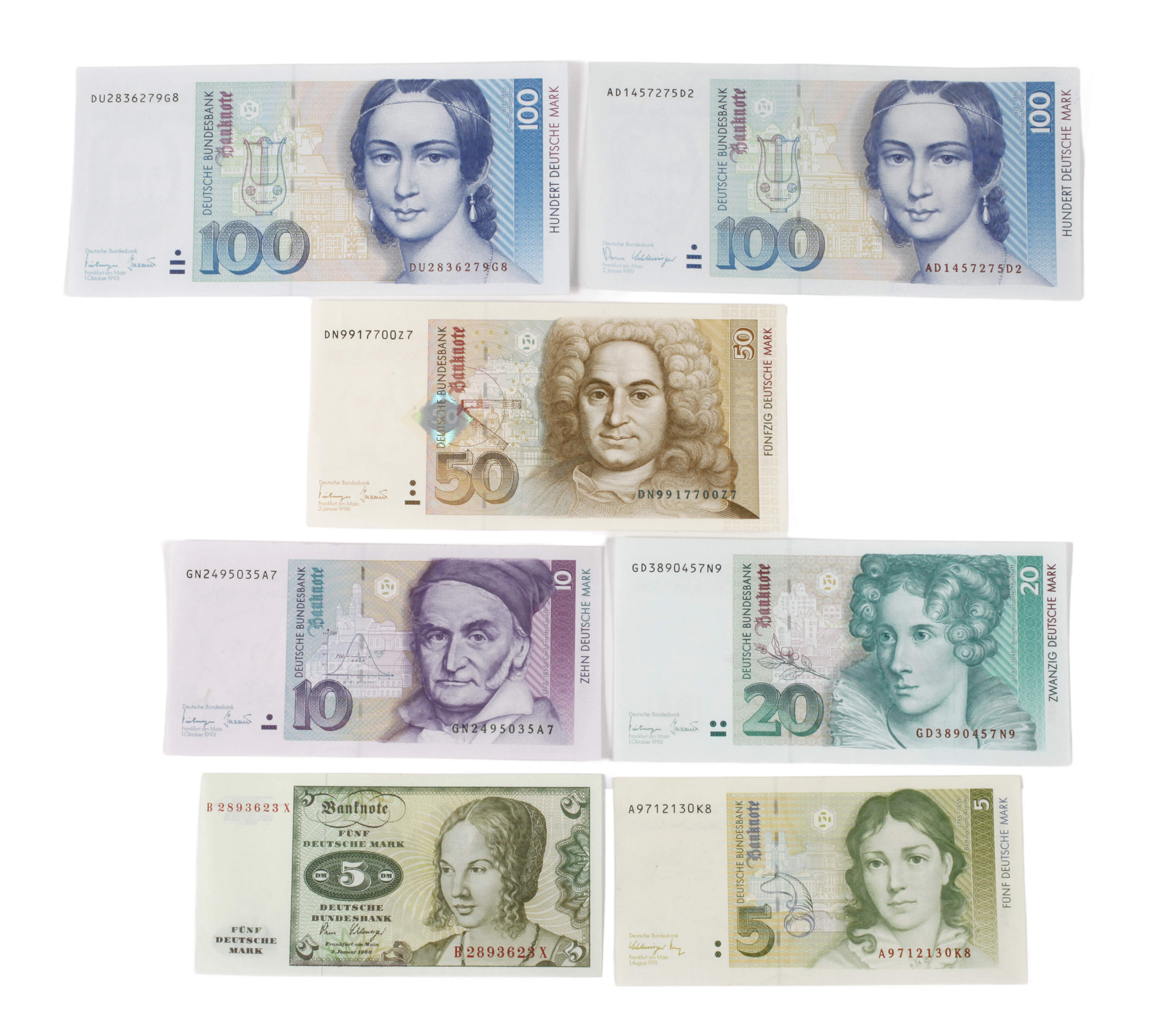 Geldscheine für 290 DM