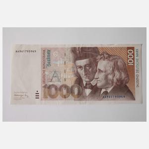Geldschein 1000 DM