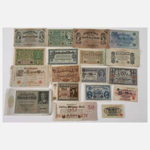 Konvolut Scheine und Kleinmünzen Deutsches Reich