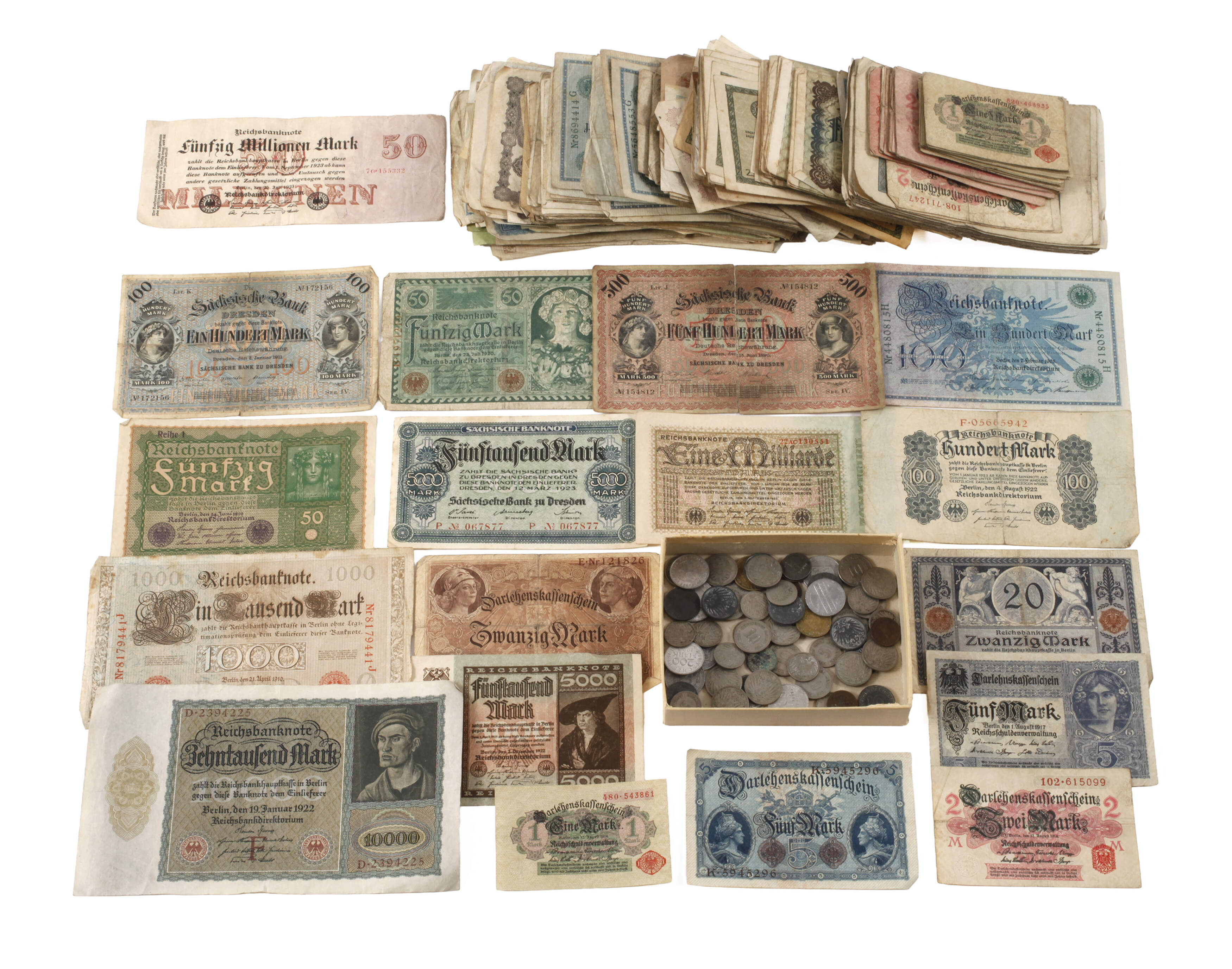 Konvolut Scheine und Kleinmünzen Deutsches Reich