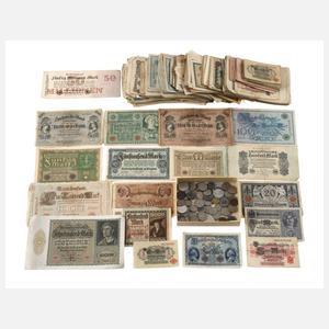 Konvolut Scheine und Kleinmünzen Deutsches Reich