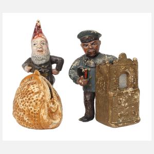 Zwei figürliche Spardosen
