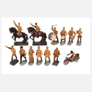 Konvolut Massefiguren in Parteiparade