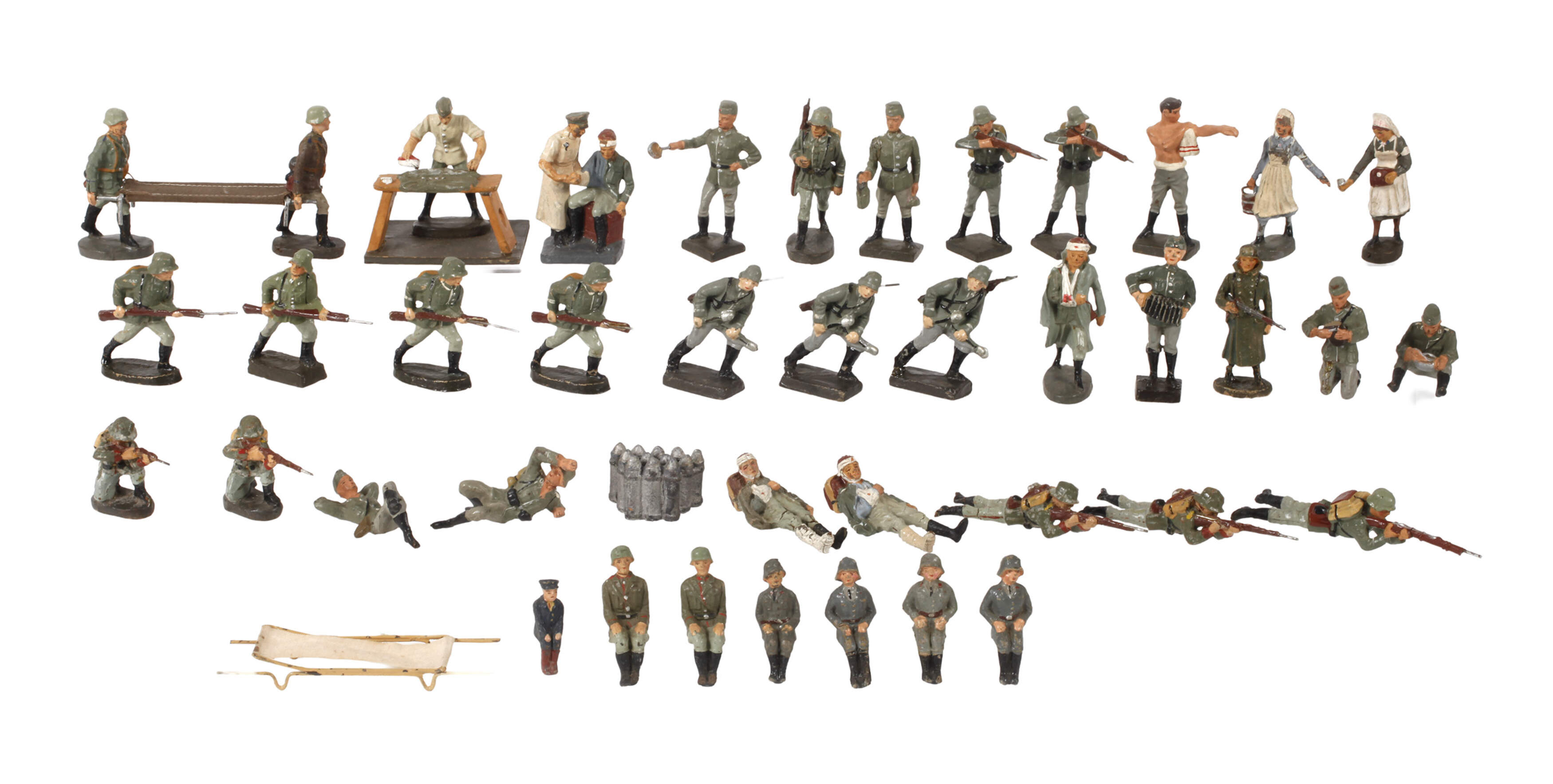 Konvolut Massesoldaten im Gefecht