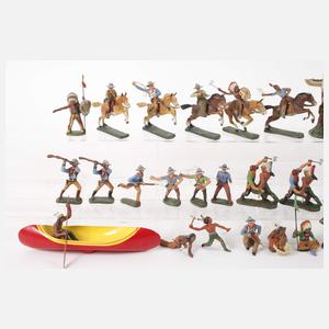 Konvolut Elastolin Massefiguren Wild-West