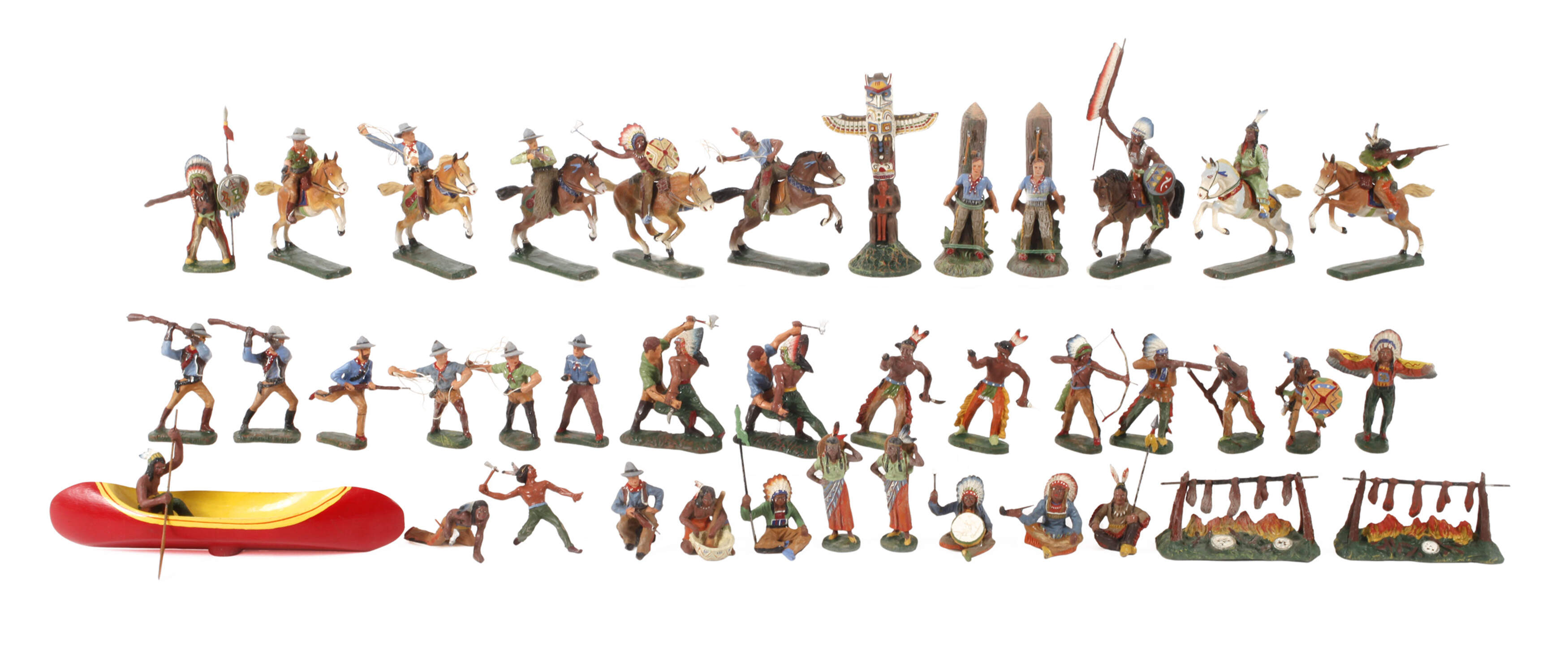 Konvolut Elastolin Massefiguren Wild-West