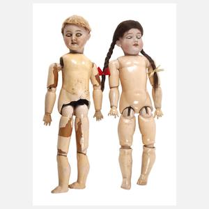 Zwei große Armand Marseille Porzellankopfpuppen