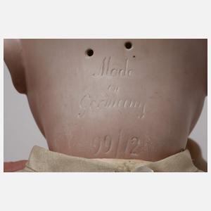 Große Hertel, Schwab & Co. Porzellankopfpuppe