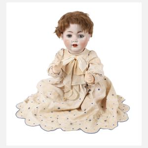 Große Hertel, Schwab & Co. Porzellankopfpuppe