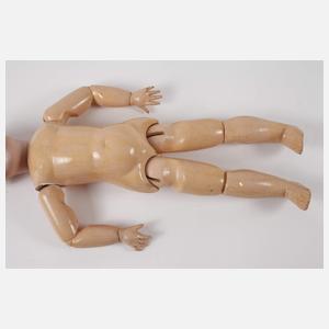 Große französische Porzellankopfpuppe