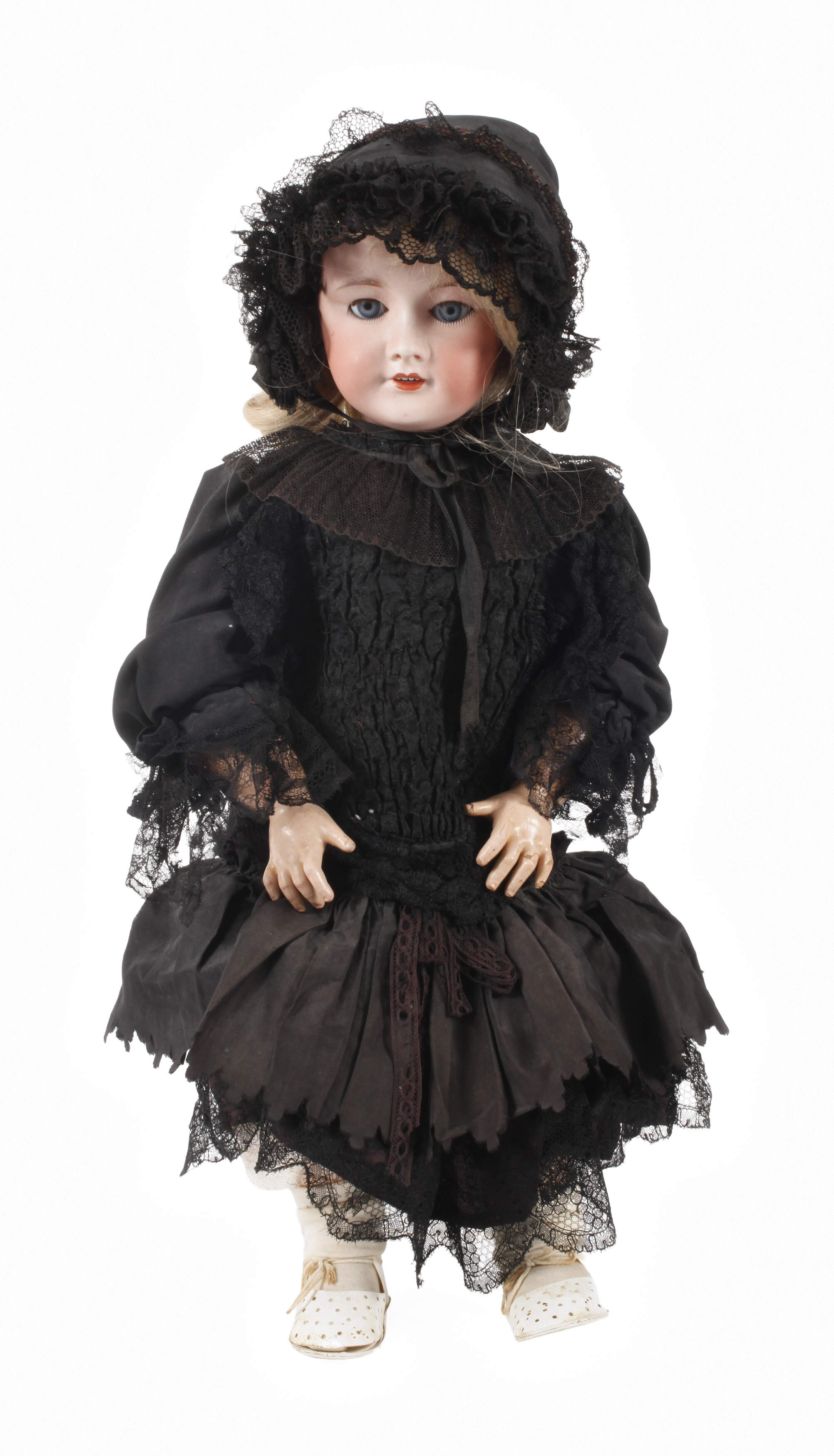 Große französische Porzellankopfpuppe