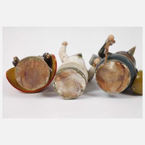 Drei weihnachtliche Aufstellfiguren Erzgebirge