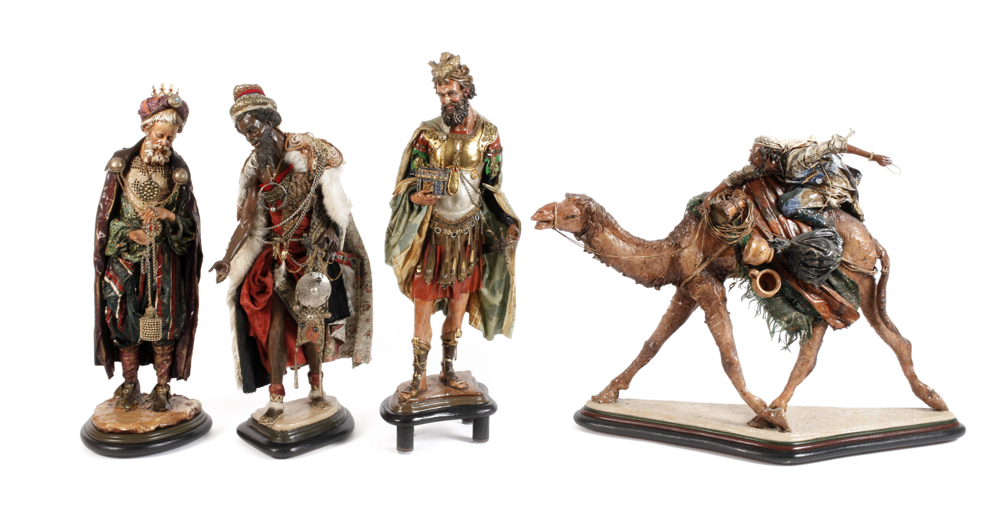 Vier große Angela Tripi Krippenfiguren