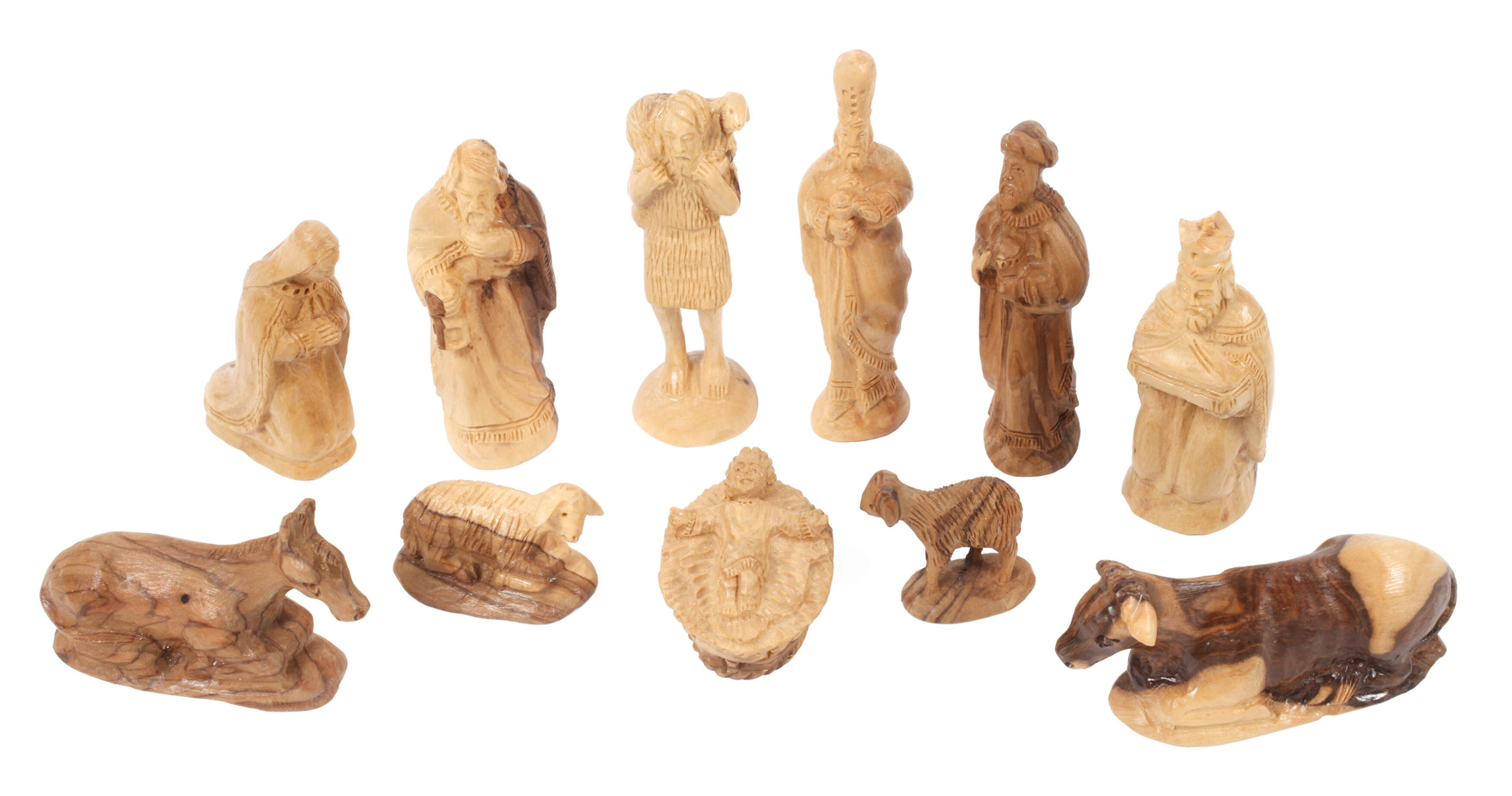 Set Krippenfiguren Olivenholz