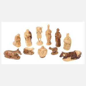 Set Krippenfiguren Olivenholz