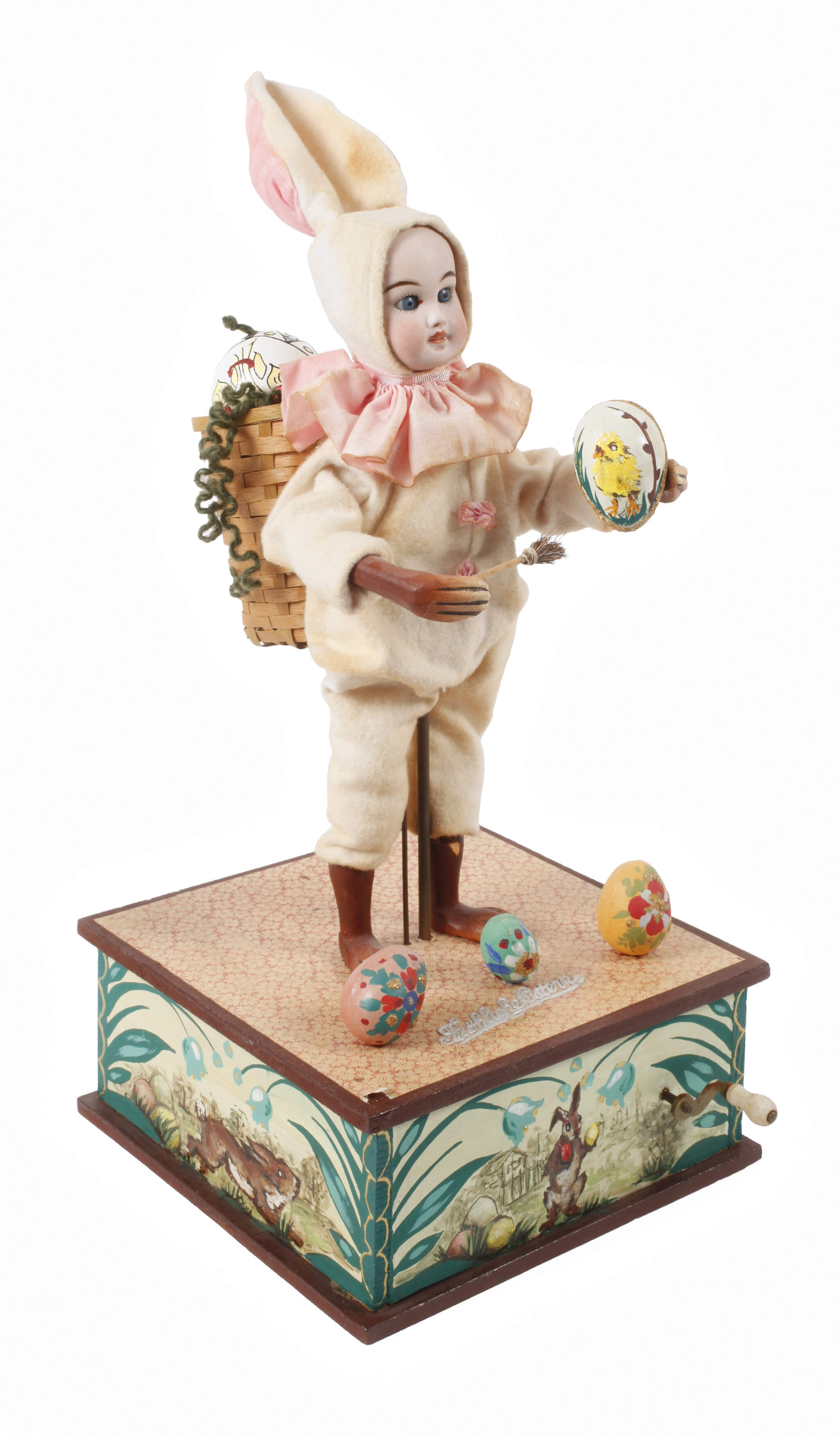 Puppen-Halbautomat "Frohe Ostern" mit Spielwerk