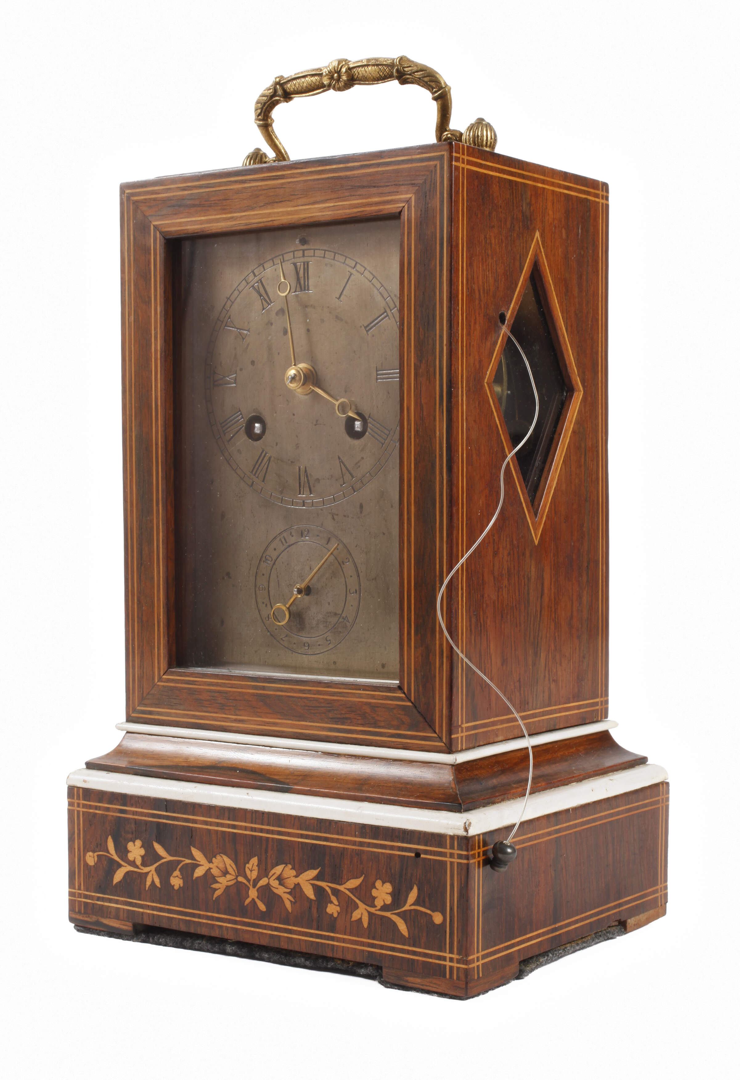 Biedermeier-Tischuhr mit Wecker