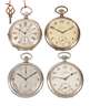 Vier Taschenuhren