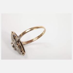 Art déco-Damenring mit einem Diamanten