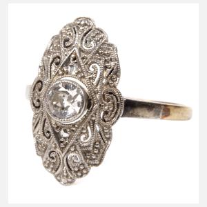 Art déco-Damenring mit einem Diamanten