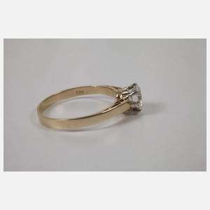 Solitärring mit Brillant von ca. 0,8 ct