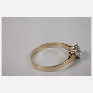 Solitärring mit Brillant von ca. 0,8 ct