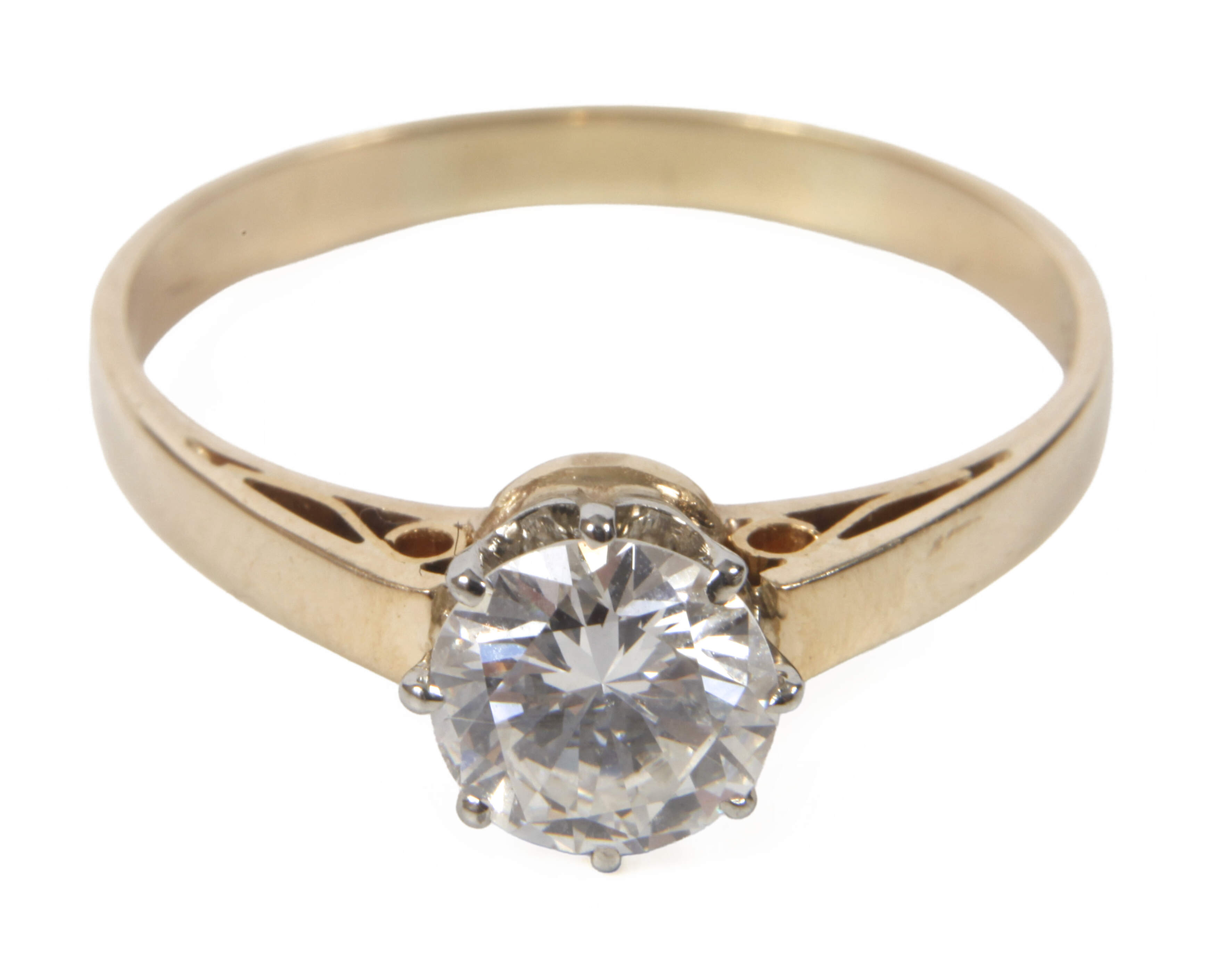 Solitärring mit Brillant von ca. 0,8 ct